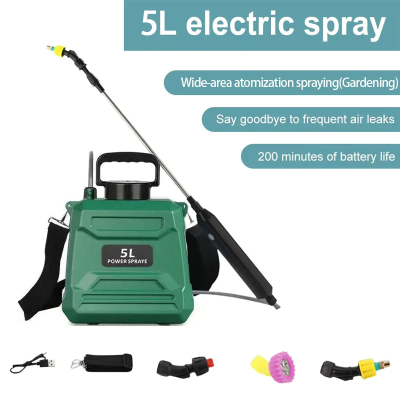5L High Pressure Backpack Sprayer Electric Disinfection Pesticide Pump for Agriculture Lawn Garden Spray Ulv Ulv Spray
