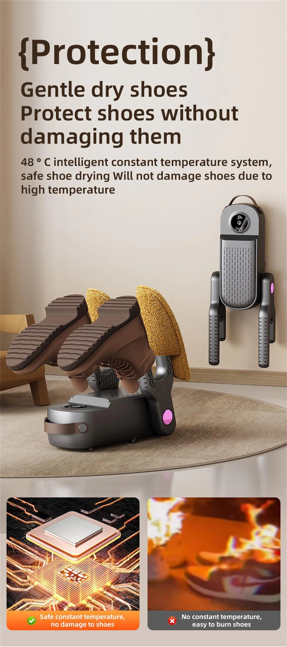 Footwear Dryer Dual Bracket Electric Shoe Dryer Fast Drying for Shoes Socks Gloves Football Boots Dryer Footwear Dryer