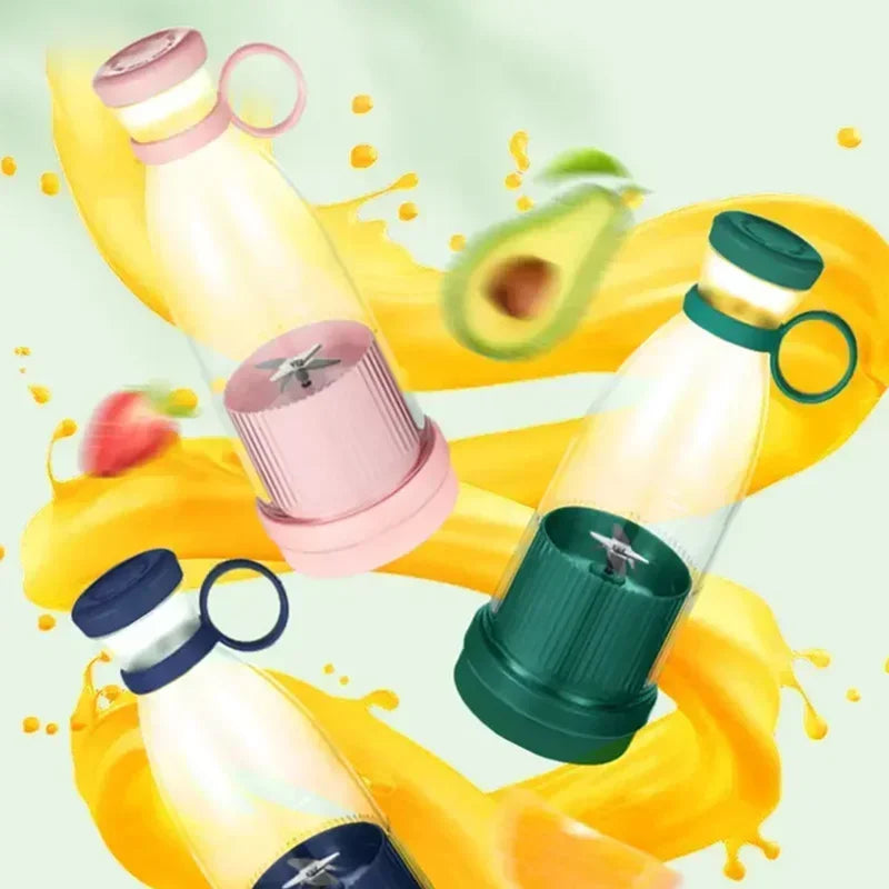 Mini Juice Blender Portable Electric Juicer Bottle 6 Blades Shake Orange Lemon USB Charging Fruit Mixer Fresh Squeezer Machine