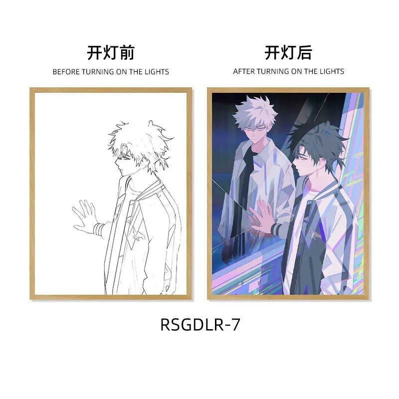 Link Click LED Light Box Painting Picture Frame Charles Lucas Jo  Anime peripherals Night Light Decoration Photo Frame Gift