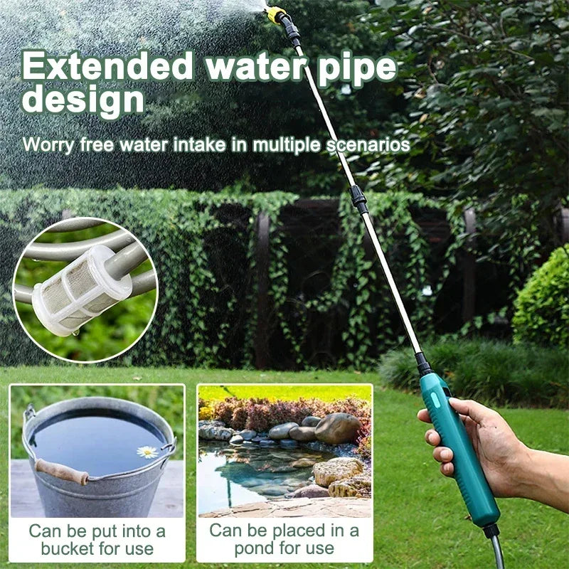 2400mAh Electric Garden Sprayer, High Pressure Portable Gardening Tool with 3 Mist Nozzles for Plant Watering Irrigation
