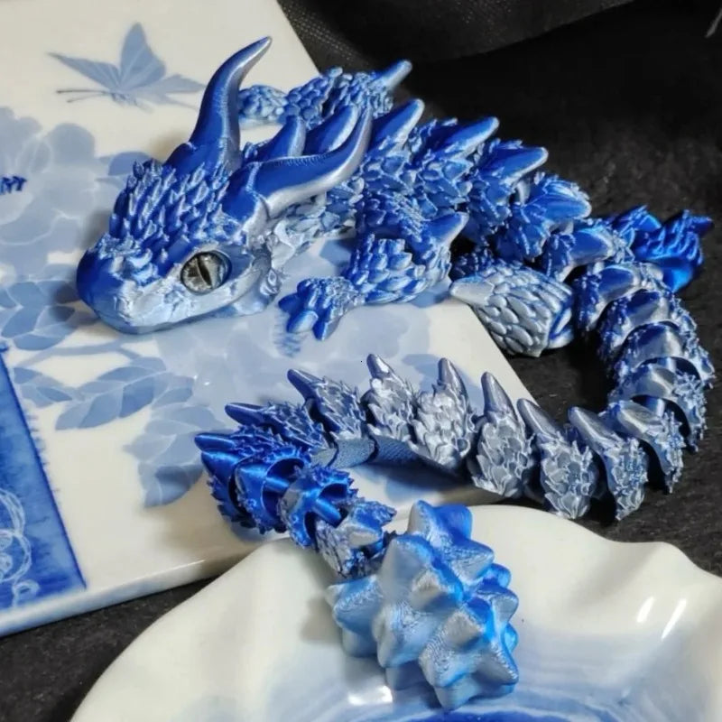 3D Printed Magic Dragon Movable Joint Fidget Toy Rotatable Articulated Office Desktop Ornament Adults Kid Toy Crafts Gift