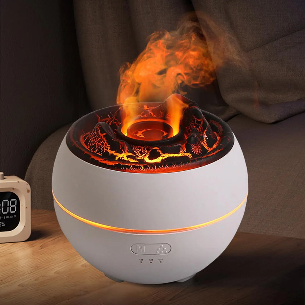 Essential Diffuser Volcano Fire Flame Aromatherapy Diffuser 360ml Ultrasonic Cool Mist Humidifier Aroma Diffuser For Home Room