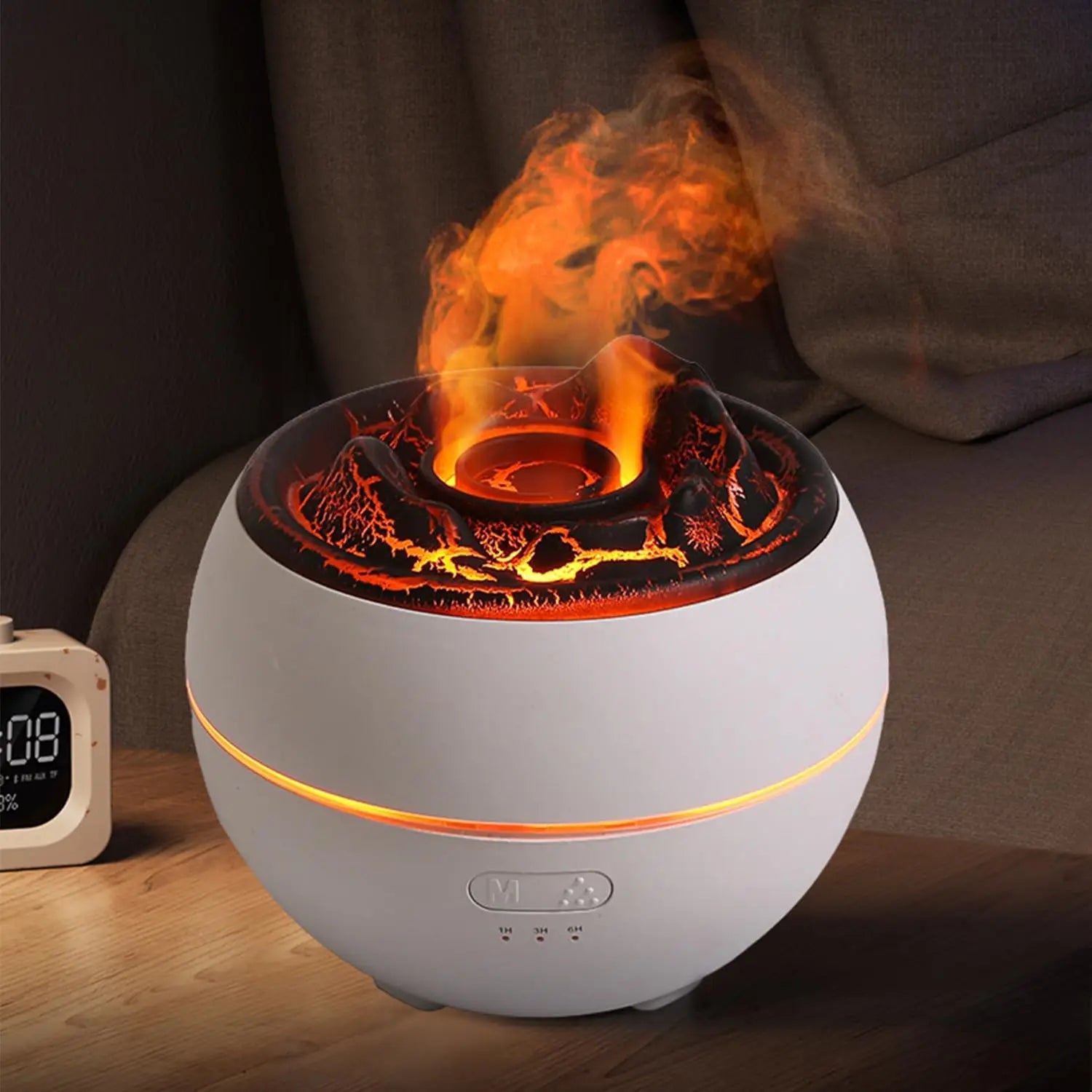 Essential Diffuser Volcano Fire Flame Aromatherapy Diffuser 360ml Ultrasonic Cool Mist Humidifier Aroma Diffuser For Home Room