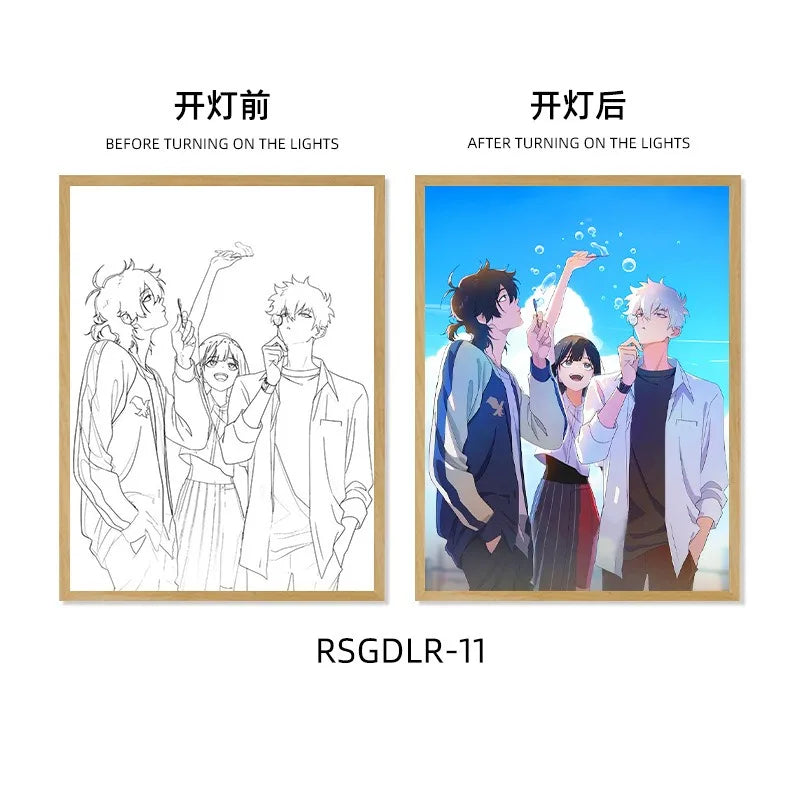 Link Click LED Light Box Painting Picture Frame Charles Lucas Jo  Anime peripherals Night Light Decoration Photo Frame Gift