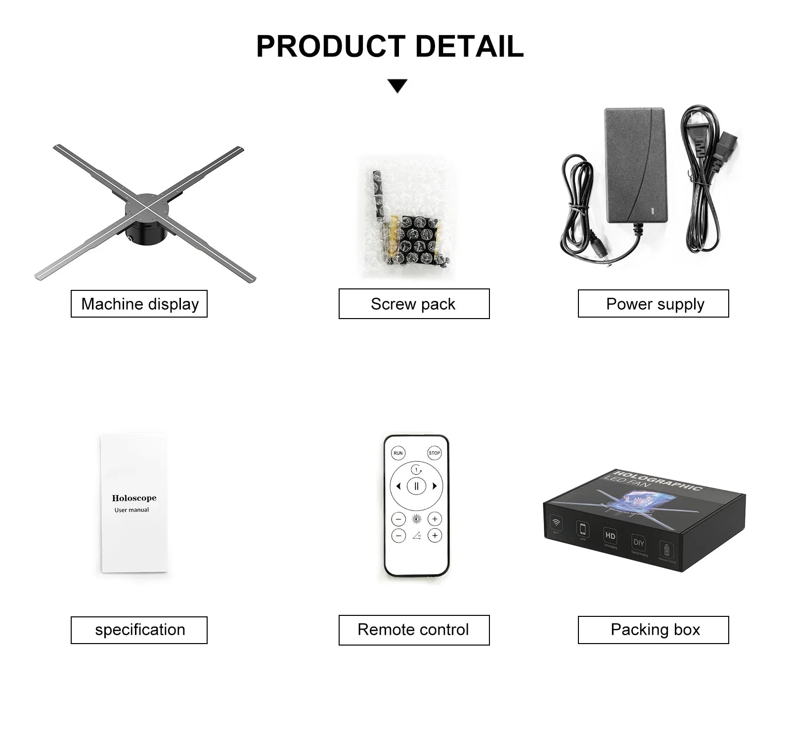 3D Hologram Fan LED Illuminated Sign Holiday Advertising Lights WIFI Remote Control Display Image Video Hologram Projecter