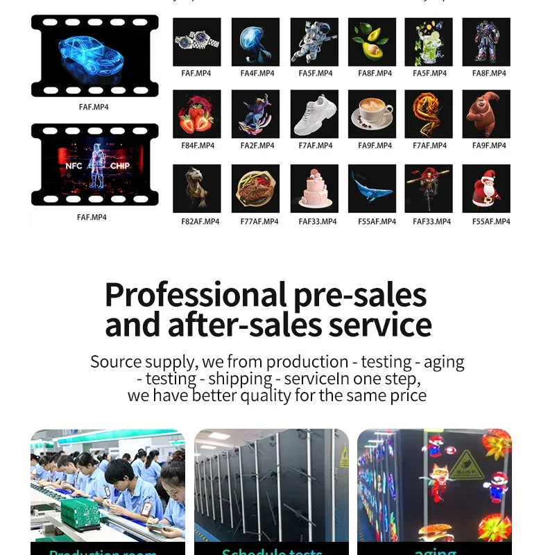 3D Hologram Fan LED Illuminated Sign Holiday Advertising Lights WIFI Remote Control Display Image Video Hologram Projecter