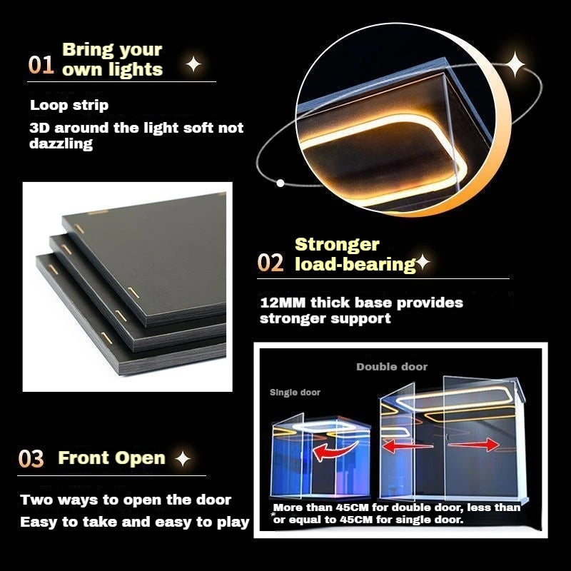 Animation Around The Hand-Held Special Display Box High-Value Light Can Open The Door Hand-Held Doll Toy Display Box Storage Box