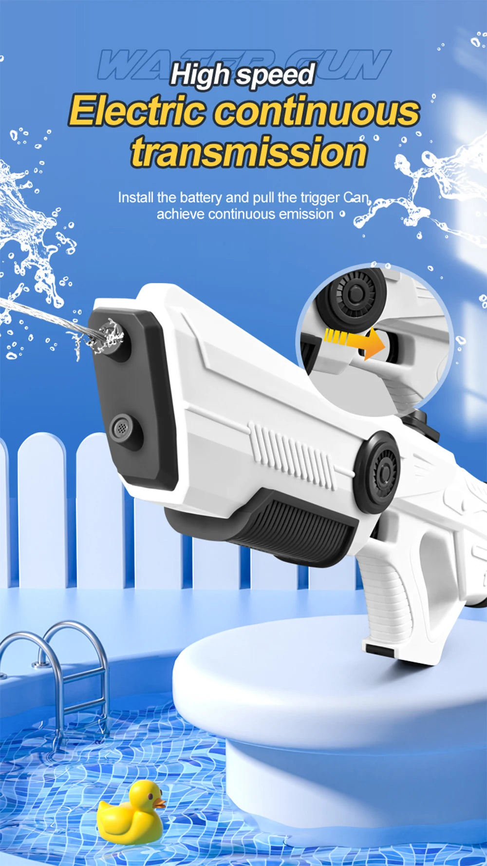 Electric Automatic Water Storage Gun Toys Portable Children Summer Beach Outdoor Fight Fantasy Spray Gun Toys Boy Kid Adult Game