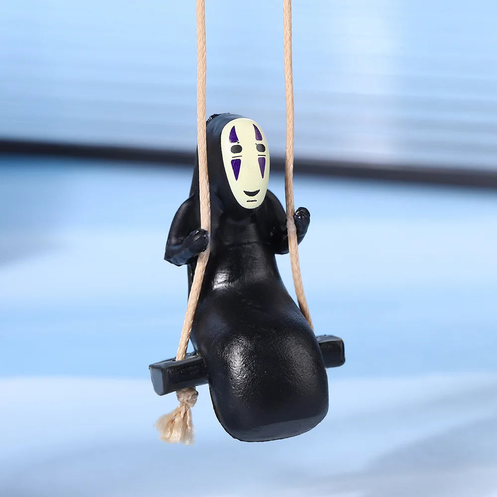 Spirited Away No-Face Swinging Car Charm Hanging Ornament Rearview Mirror Decoration Anime Themed Car Accessory