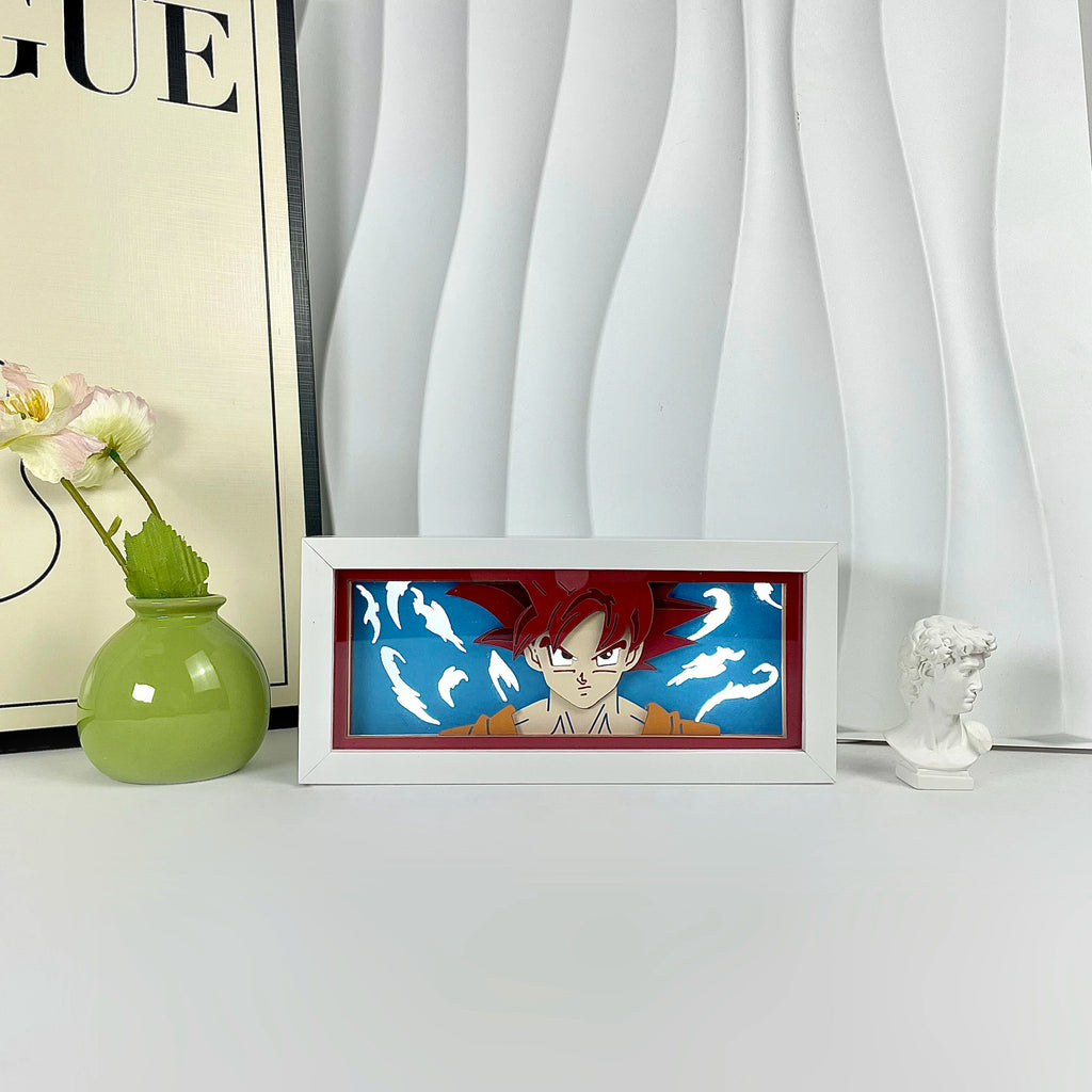 Anime Light Box Led Strip Lights Anime Eyes Shadow Box Picture Frame 3D Paper Carving Usb Table Lamp Mood Light Room Decor Gift