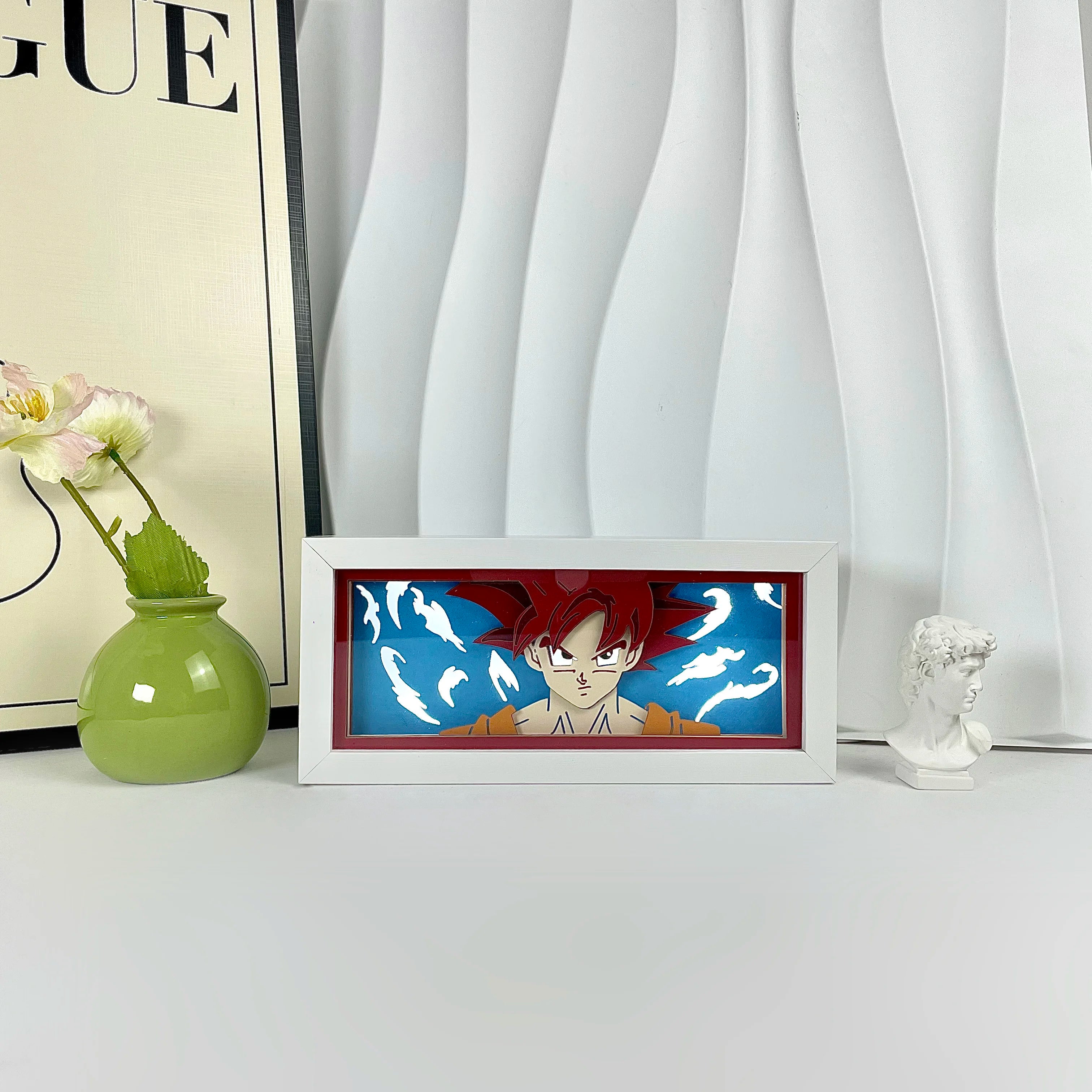 Anime Light Box Led Strip Lights Anime Eyes Shadow Box Picture Frame 3D Paper Carving Usb Table Lamp Mood Light Room Decor Gift