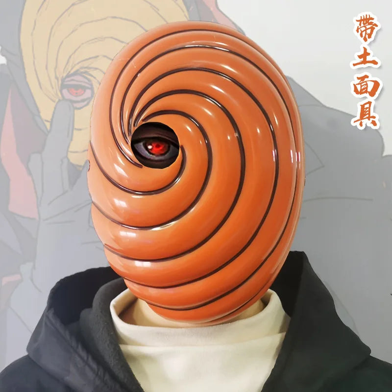 Anime Ninja Cosplay Uchiha Mask Tobi Obito Akatsuki Ninja Madara Cosplay Costume Props Halloween Party Mask Headgear Cos Obito