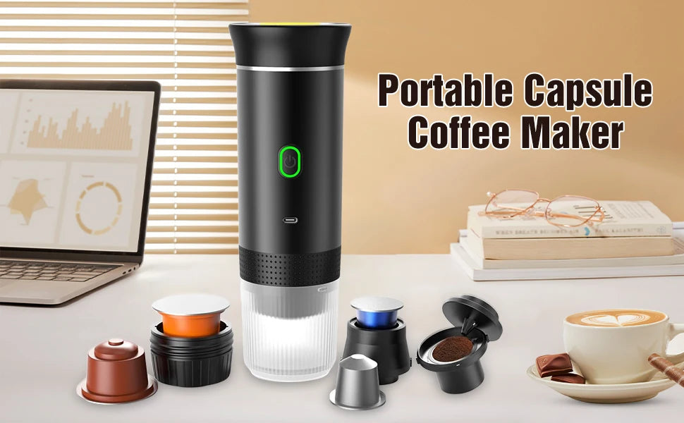 Portable 3-in-1 Coffee Maker, 20Bar USB Espresso Machine for Travel Car Home, Fast Heating Compact Design