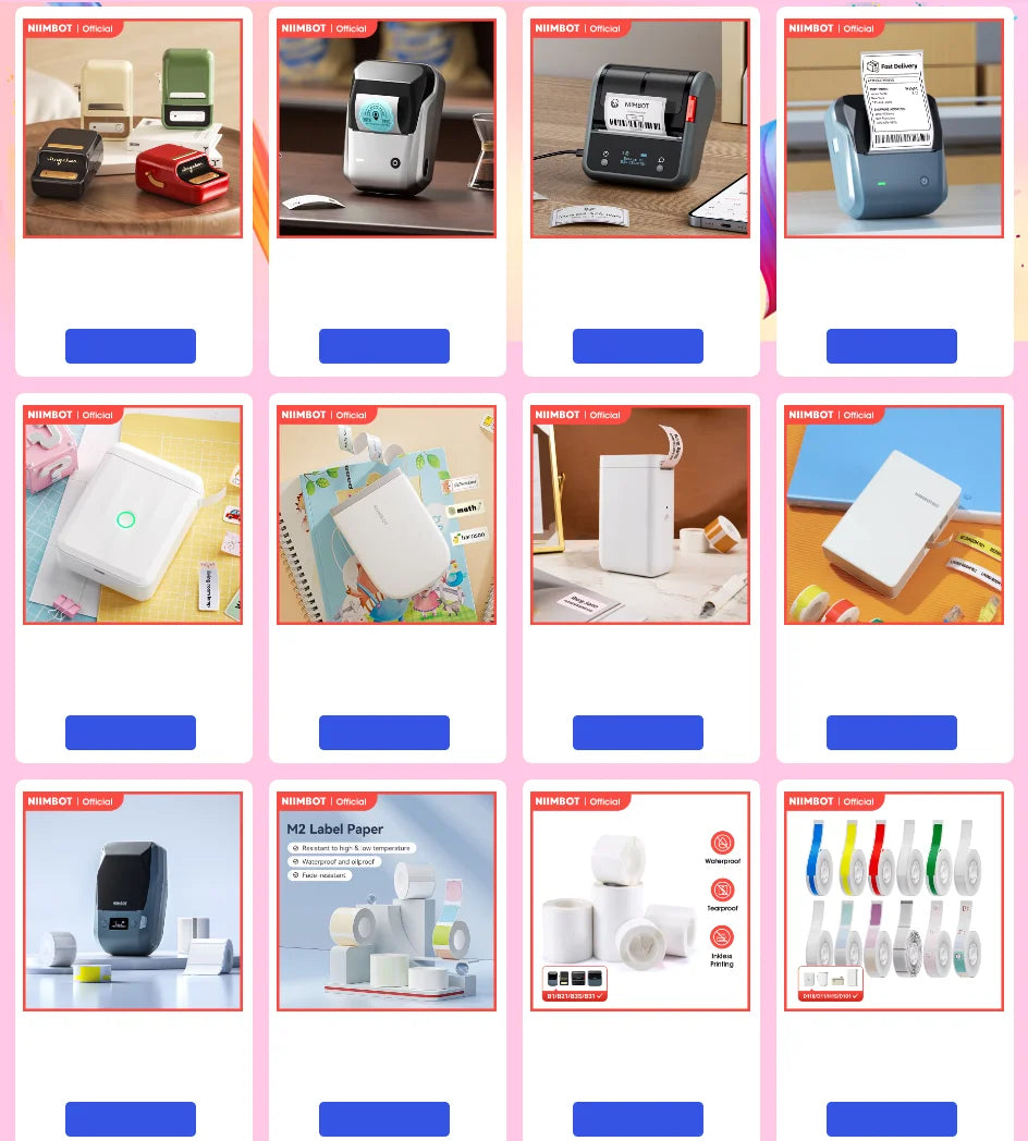 NIIMBOT B1 Portable Thermal Printer With Tapes 2 Inch Adhesive Label Printer Mini Bluetooth Sticker Maker Support Smartphones PC