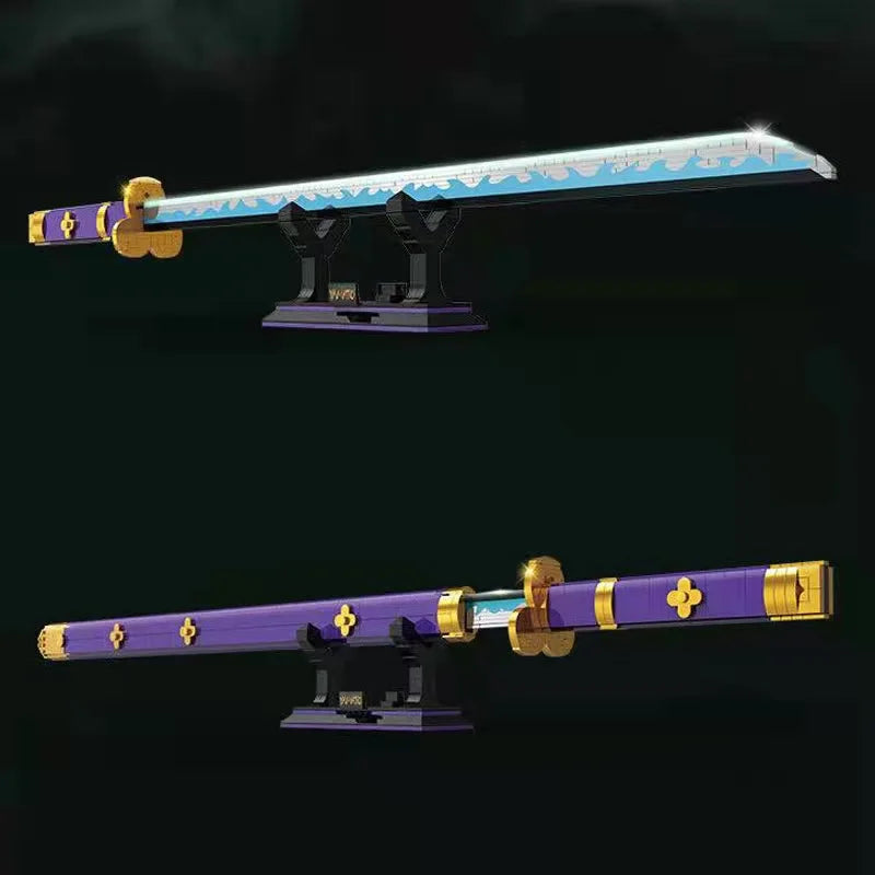 Demon Slayer OneMOC Piece Katana Luminous Sword Building Blocks Diy Model Educational Toy Assembly Weapon Toy Brick for Children