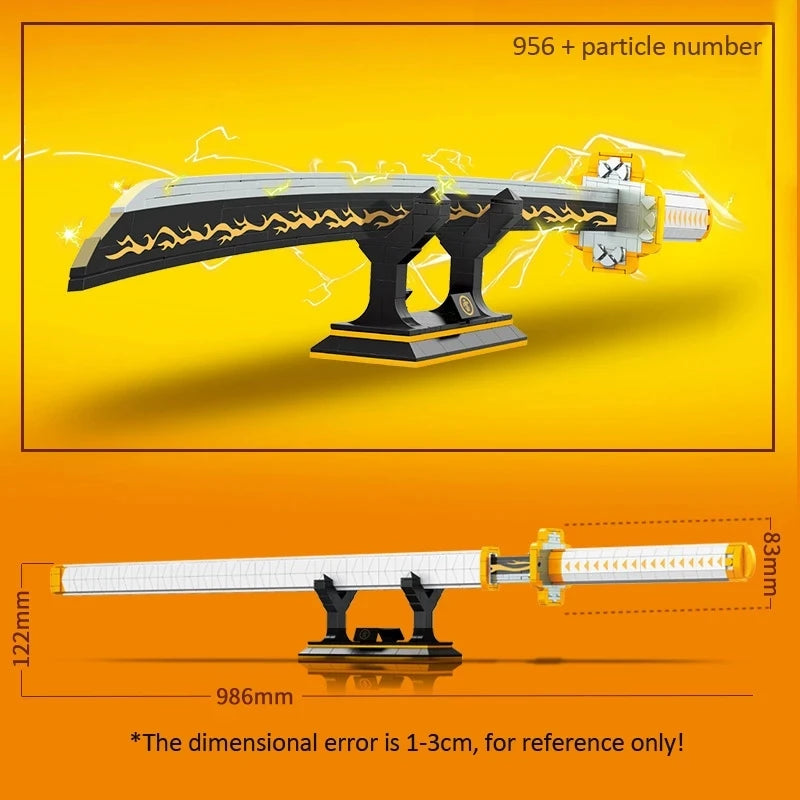 Demon Slayer OneMOC Piece Katana Luminous Sword Building Blocks Diy Model Educational Toy Assembly Weapon Toy Brick for Children