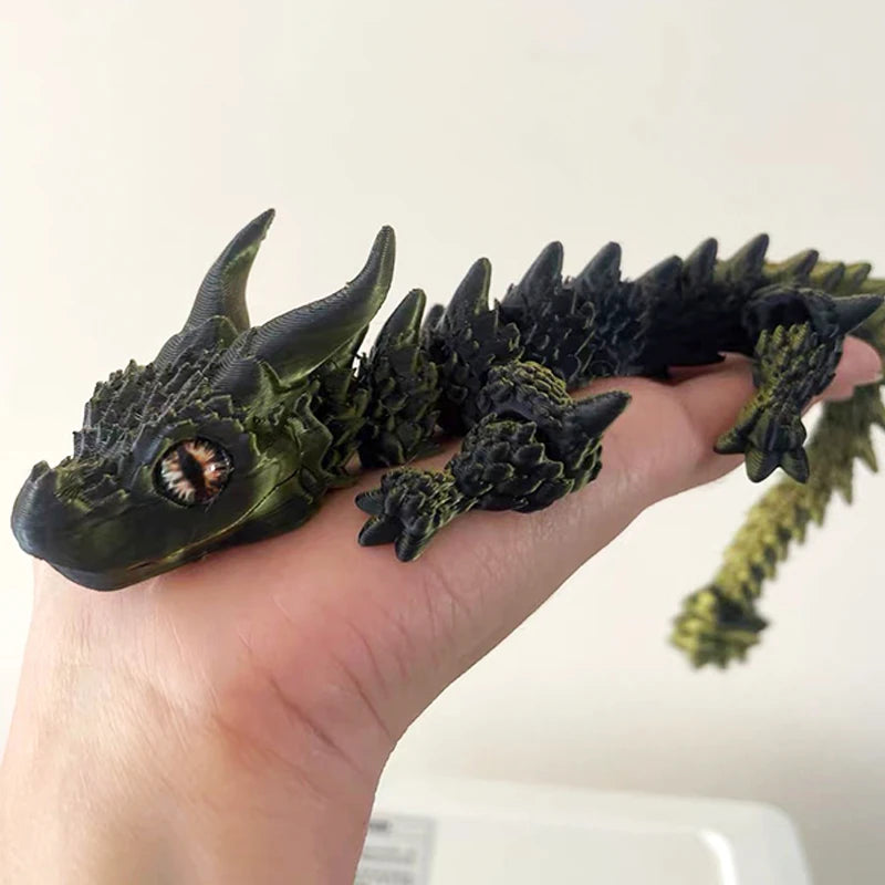3D Printed Magic Dragon Movable Joint Fidget Toy Rotatable Articulated Office Desktop Ornament Adults Kid Toy Crafts Gift