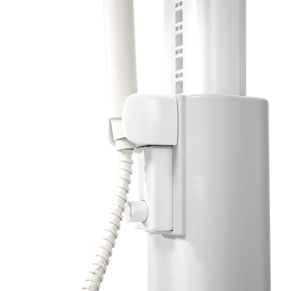 Portable Non-slip Duck Shaped Baby Bath Racks Shower Helper Handle Adjust Length Stand Themselves for Standing Toddler Shower