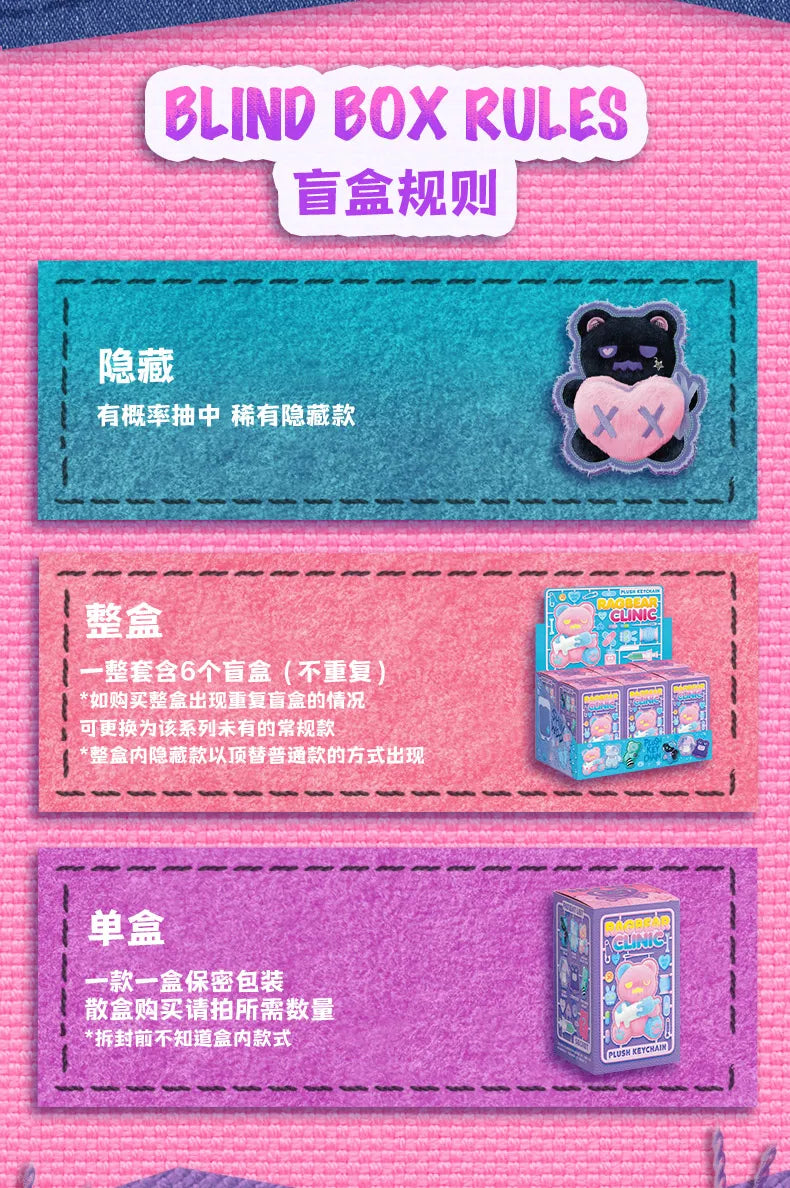 Finding Unicorn Shinwoo Ragbear Clinic Series Trend Surprise Blind Box Cure Cute Ornaments Decorative Pendants Gifts