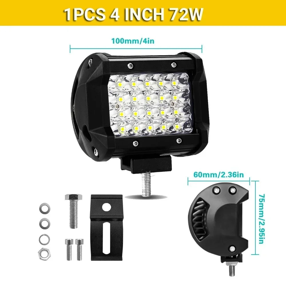 4/7/9/12/17/20 Inches Led Lightbar Vehicle 12V Work Light Bar Spotlight Boat Barra Led Driving Truck ATV SUV 4x4 Long Range