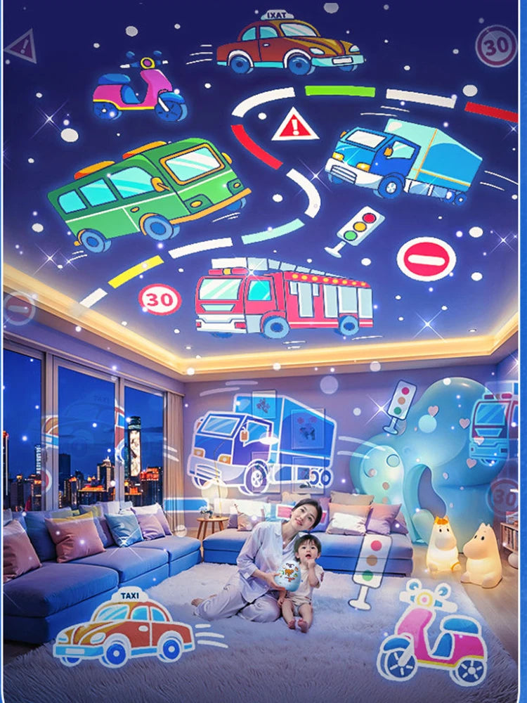 Dinosaur Egg Night Light Projector for Kids Rotating Star Projector with Soothing Music Box & 21 Films, USB Baby Nightlight Gift