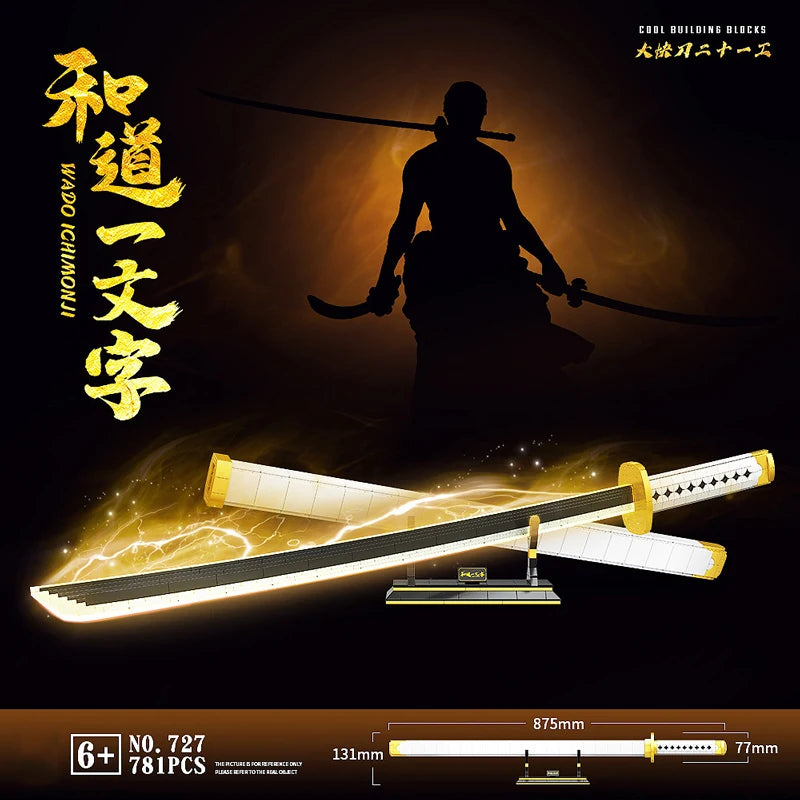 Demon Slayer OneMOC Piece Katana Luminous Sword Building Blocks Diy Model Educational Toy Assembly Weapon Toy Brick for Children