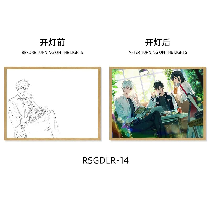 Link Click LED Light Box Painting Picture Frame Charles Lucas Jo  Anime peripherals Night Light Decoration Photo Frame Gift