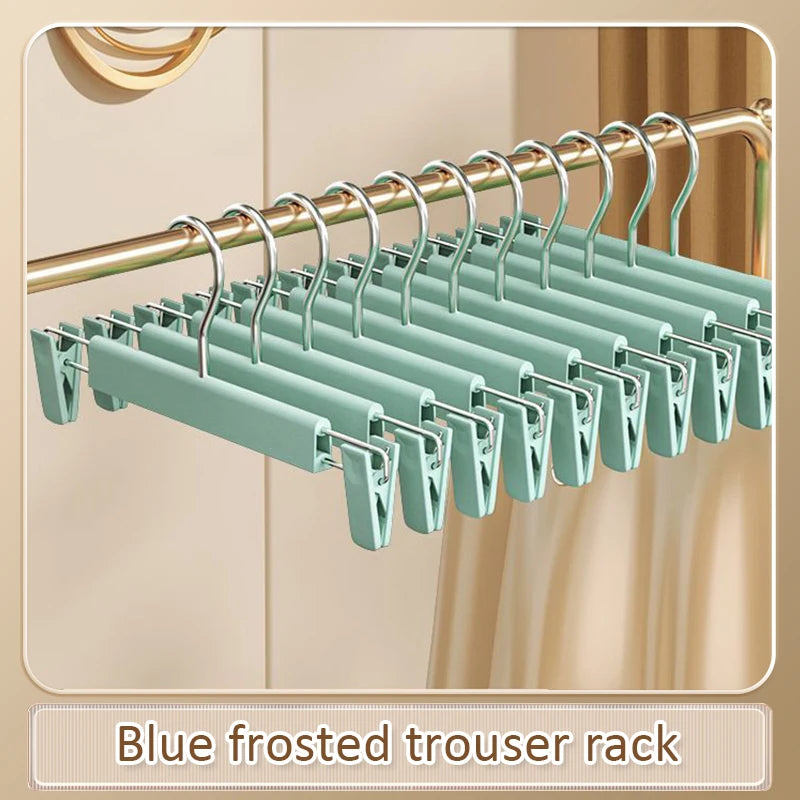 5/10PCS Pants Hanger Adjustable Clips Space Saving Anti-Slip Metal Rack Women's Skirt Clothes Organizer Socks Lingerie Racks