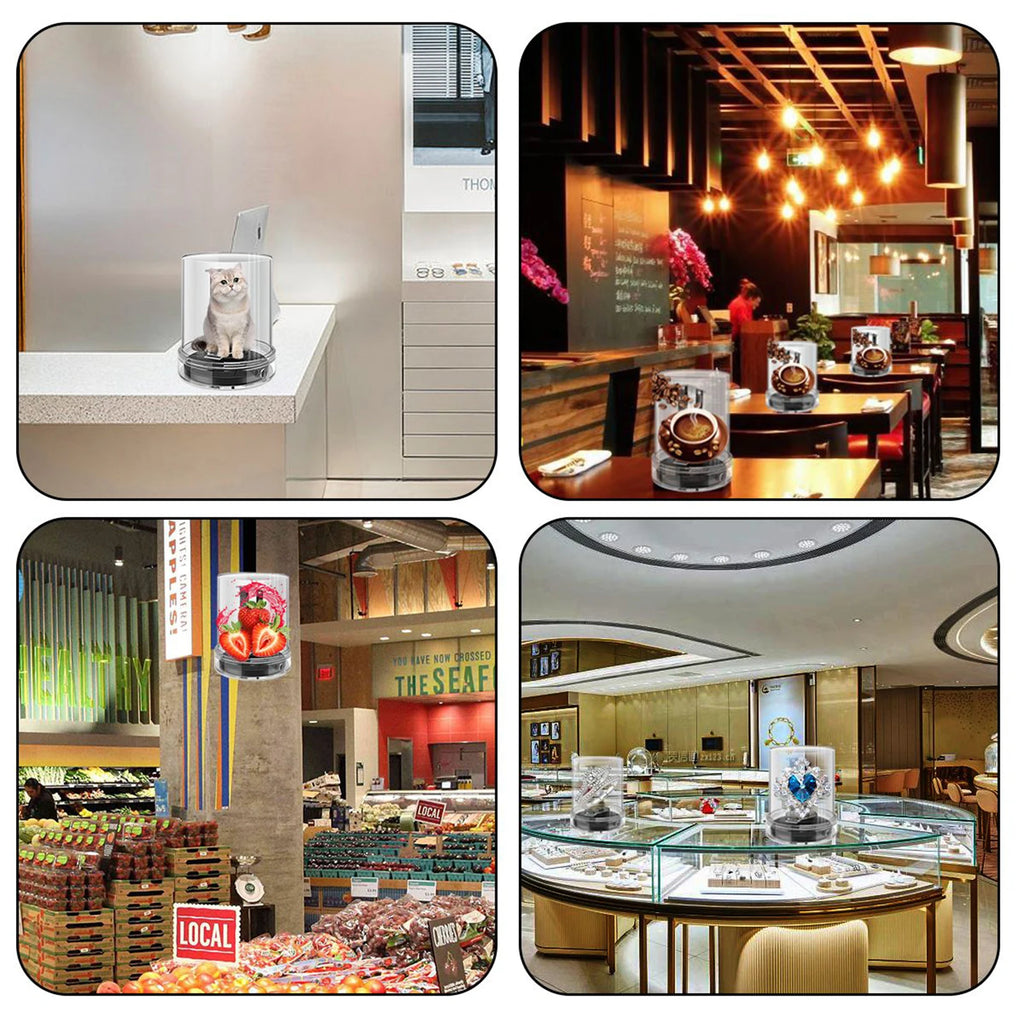 3D Hologram Projector Fan 360 Degree Viewing Angle Cylindrica Screen Advertising Display Machine LED Light Beads WIFI Control