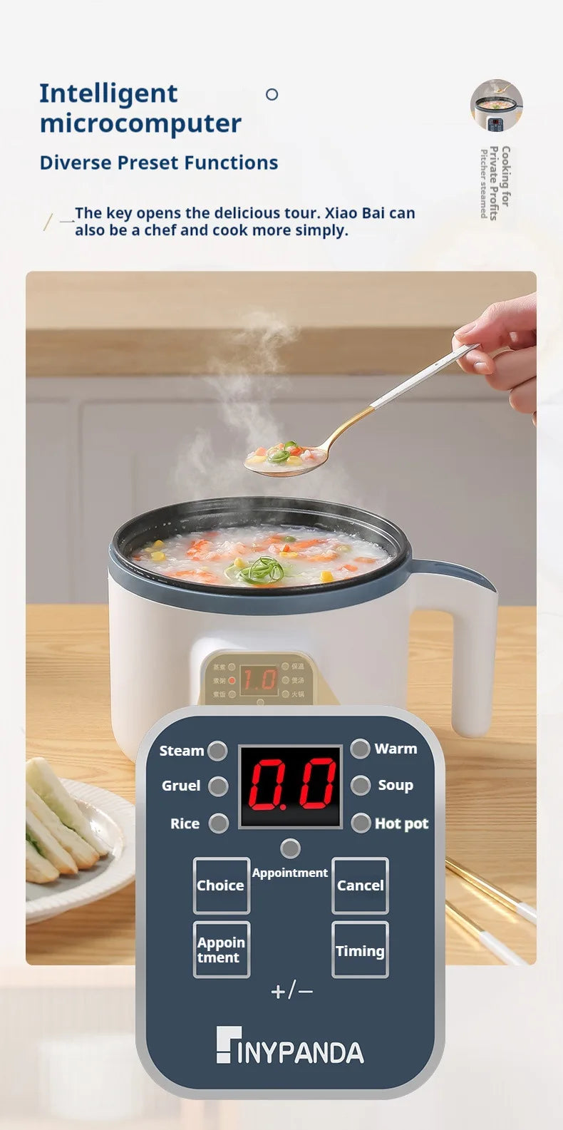 Mini Electric Rice Cooker Single Double Layer  Intelligent Automatic Home Kitchen Cooker 1-2 People MultiCooker Steamed Rice Pot