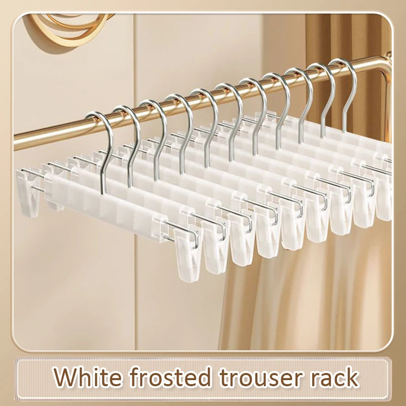 5/10PCS Pants Hanger Adjustable Clips Space Saving Anti-Slip Metal Rack Women's Skirt Clothes Organizer Socks Lingerie Racks