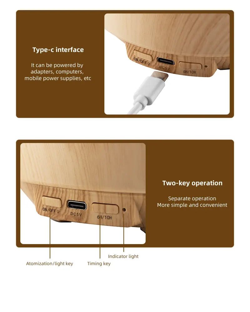 Volcano Bedroom Humidifier with Remote Control Fog Output Spray Desk Atmosphere Lamp Essential Oil Diffuser for Bedroom Home