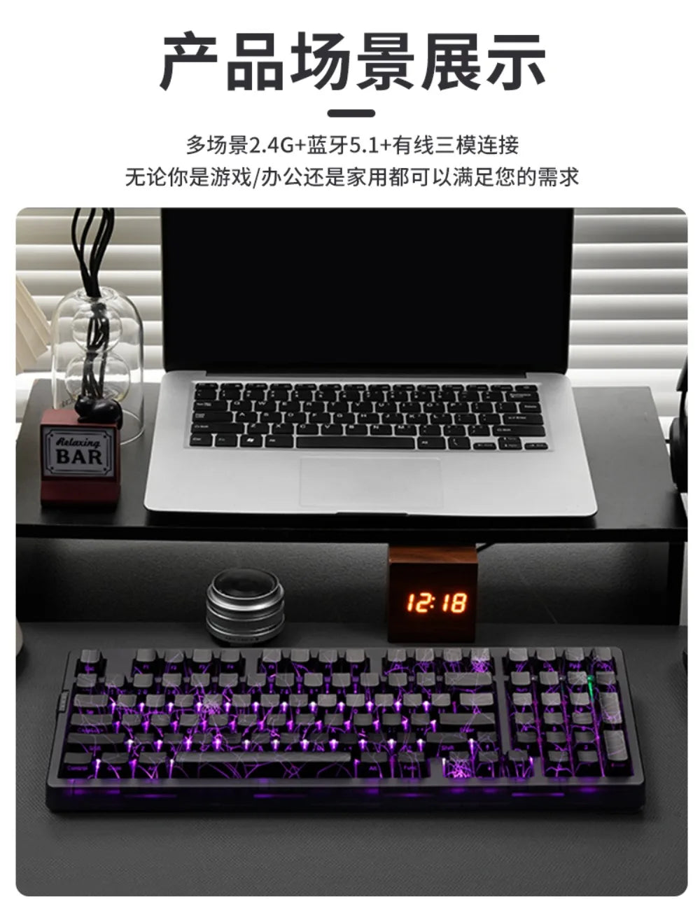 ZORNHER Zuohe ZH980 Mechanical Keyboard Custom RGB Gasket 3mode Hot Swap bluetooth wireless keyboard Desk gaming accessories