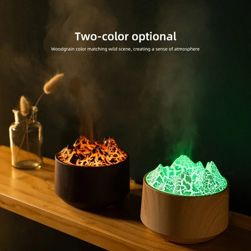 Volcano Bedroom Humidifier with Remote Control Fog Output Spray Desk Atmosphere Lamp Essential Oil Diffuser for Bedroom Home