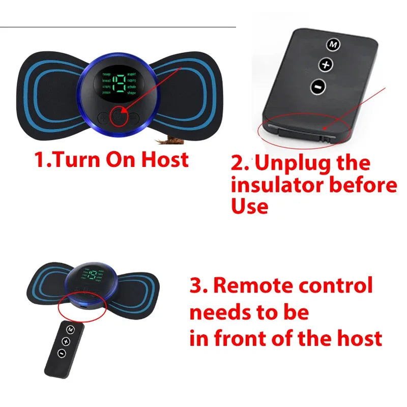 EMS Neck Massager Electric Cervical Vertebra Massage Patch for Muscle Pain Relief & Shoulder Relaxation Portable Neck Stretcher