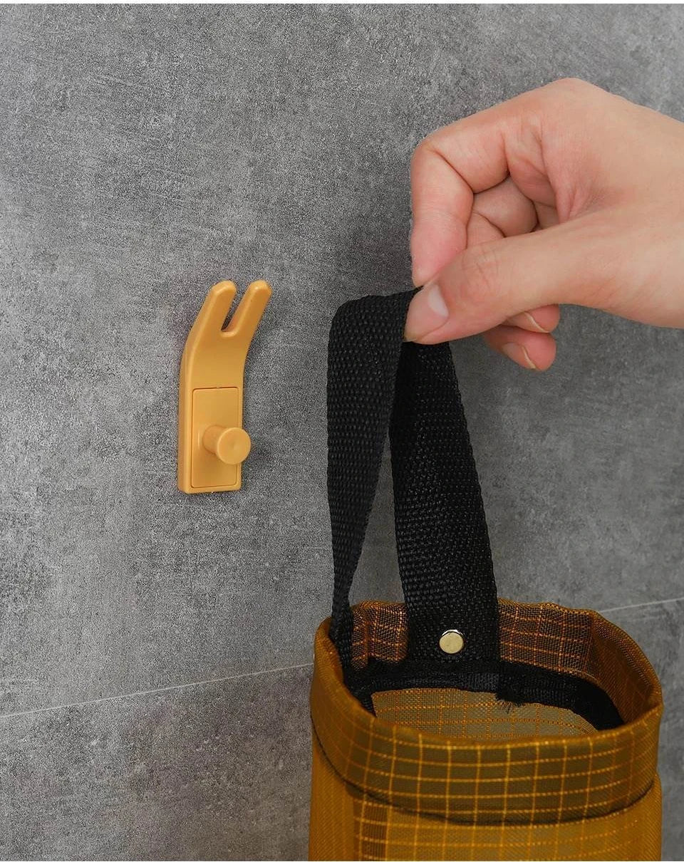 Home Grocery Bag Holder Wall Mount Plastic Bag Holder Dispenser Hanging Storage Trash Garbage Bag Kitchen Garbage Organizer