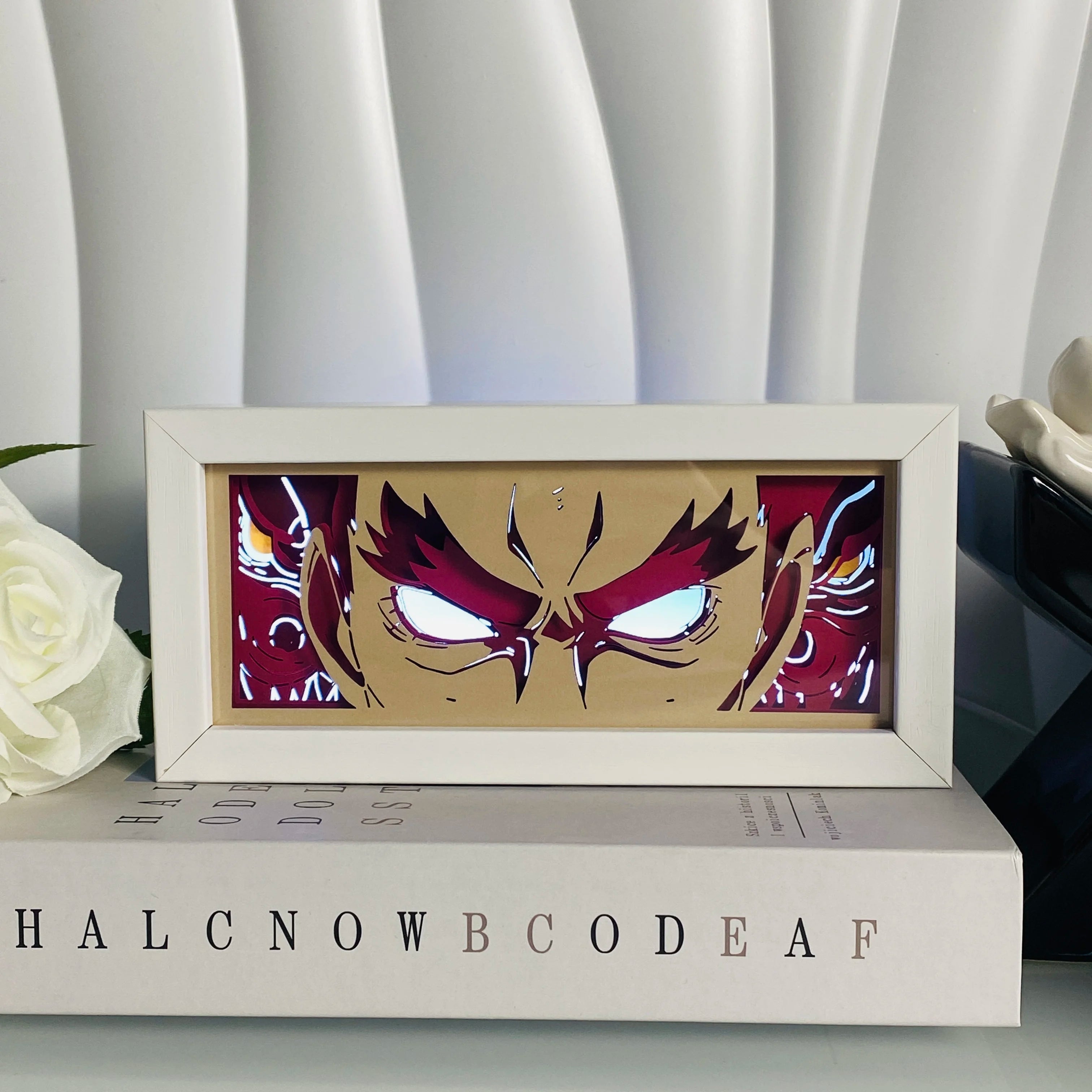 Anime Light Box Led Strip Lights Anime Eyes Shadow Box Picture Frame 3D Paper Carving Usb Table Lamp Mood Light Room Decor Gift
