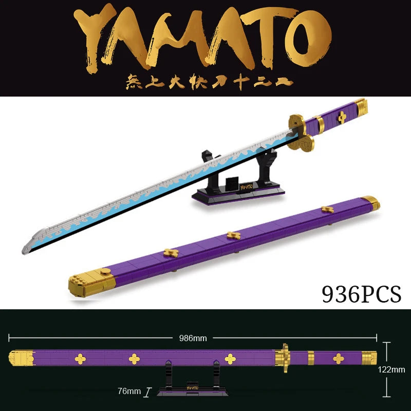 Demon Slayer OneMOC Piece Katana Luminous Sword Building Blocks Diy Model Educational Toy Assembly Weapon Toy Brick for Children