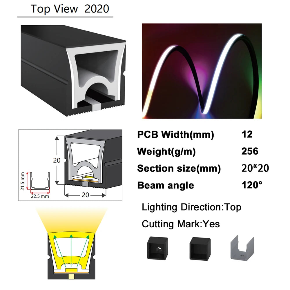 WS2811 WS2812B RGB LED Neon Strip Rope Light Tube Flex Black Silica Gel Soft Lamp For Room Outside Decoration Waterproof IP67