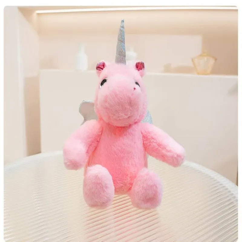 25cm simulated luminous unicorn plush toy filled with plush toys, figurine dolls, cartoon anime cute gifts, children's fun dolls