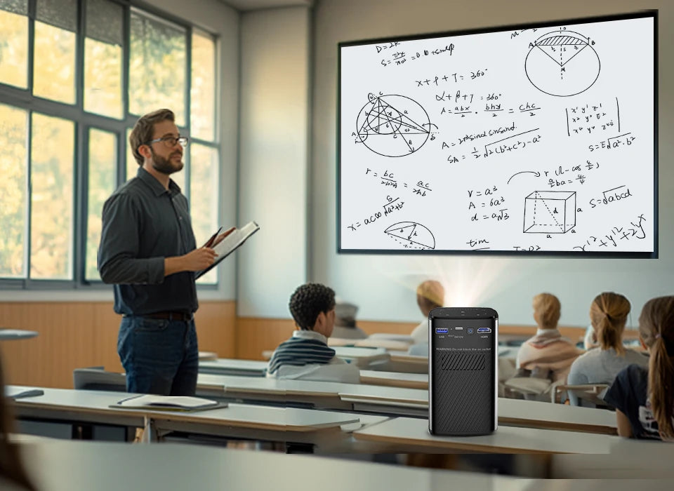 BYINTEK P70 Projector 4K 1080P DLP Mini Portable Projector Home Theater Smart Wi-Fi & Bluetooth for Movies & Gaming With Battery