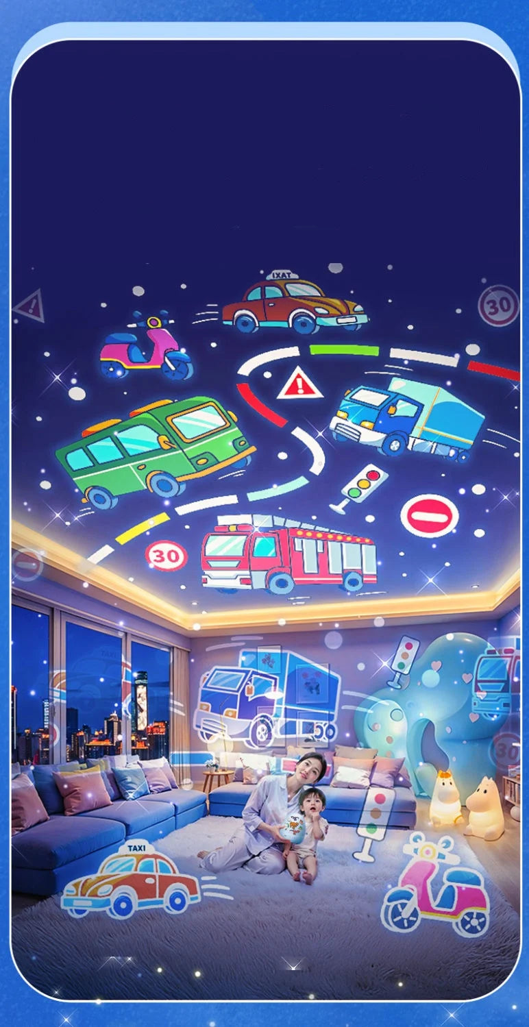 Dinosaur Egg Night Light Projector for Kids Rotating Star Projector with Soothing Music Box & 21 Films, USB Baby Nightlight Gift