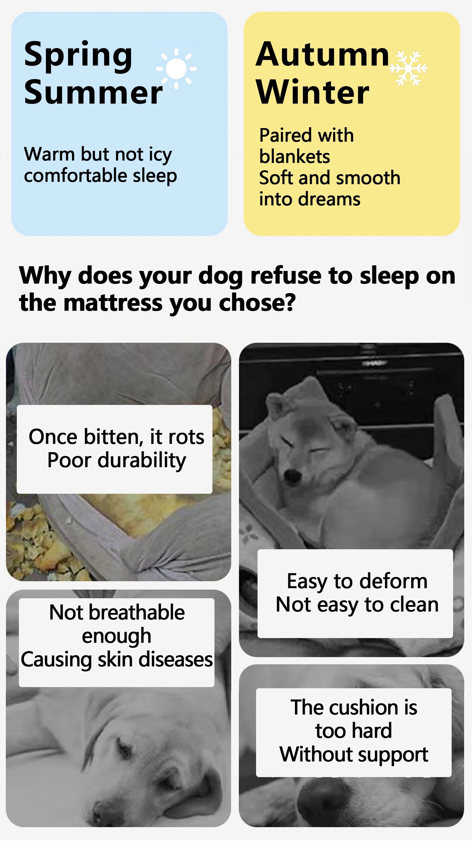 Removable Waterproof Dog Bed Upgrade 900D Oxford More Waterproof More Bite-resistant Dogs Beds for All Seasons Dog Accessories