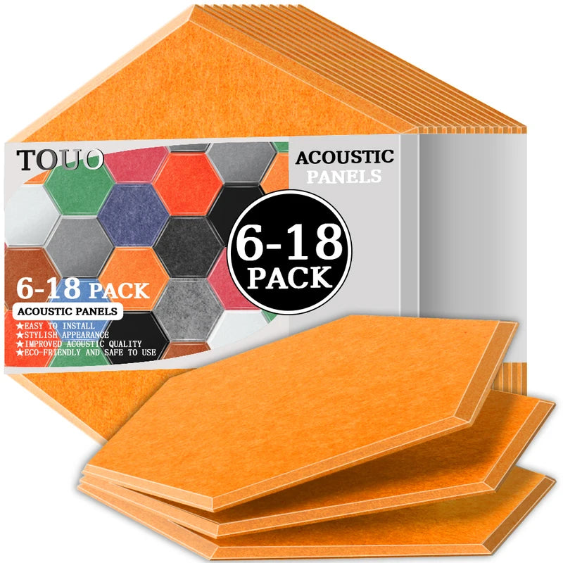 TOUO Sound Absorbing Panel 6 Pcs High-Density Material Home Accessories Noise Insulation For Walls Drum Room Acoustic Treatment