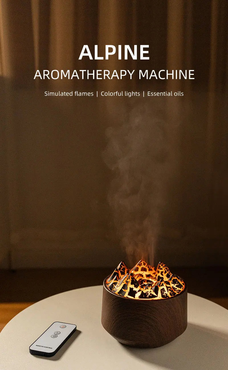 Volcano Bedroom Humidifier with Remote Control Fog Output Spray Desk Atmosphere Lamp Essential Oil Diffuser for Bedroom Home