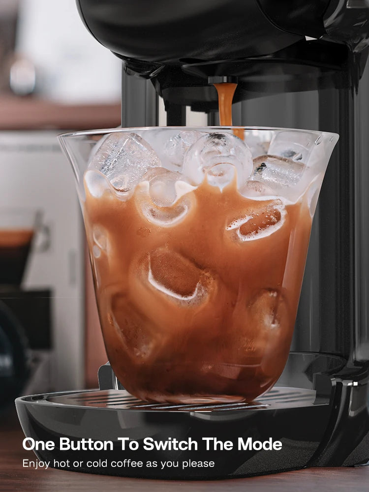 HiBREW 5 in 1 Multiple Capsule Coffee Machine Hot/Cold DG Cappuccino Nes Capsule ESE Pod Ground Coffee Cafeteria 20Bar H2B Grey