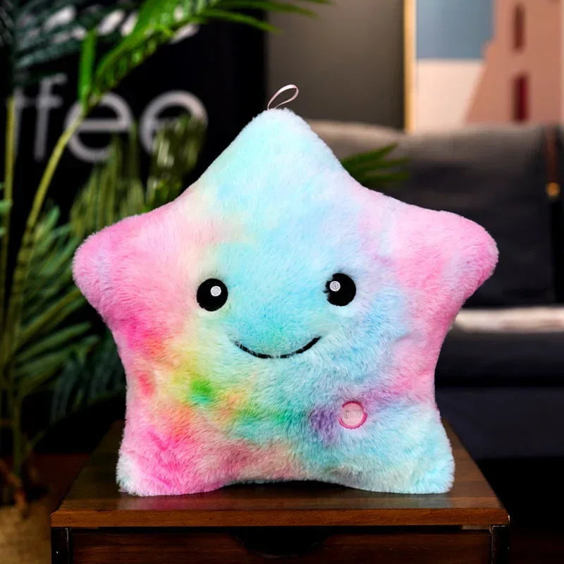 Cute Led Light Plush Toy Star Pillow Luminous Star Throw Pillow With Colorful Light Kids Toy Home Decor Birthday Christmas Gift