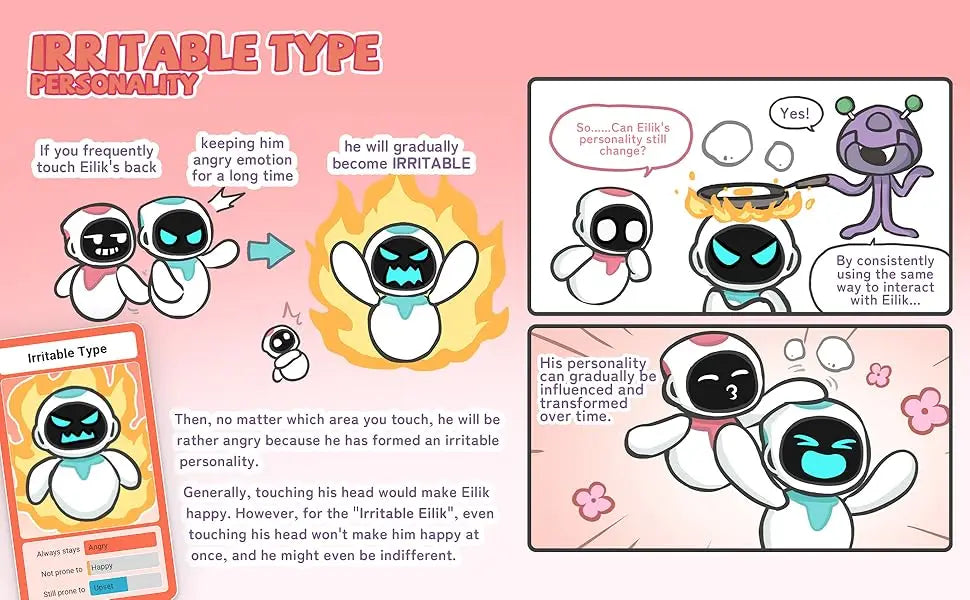 Eilik – A Cute Robot Pets for Kids and Adults, Your Perfect Interactive Companion at Home or Workspace, Unique Gifts