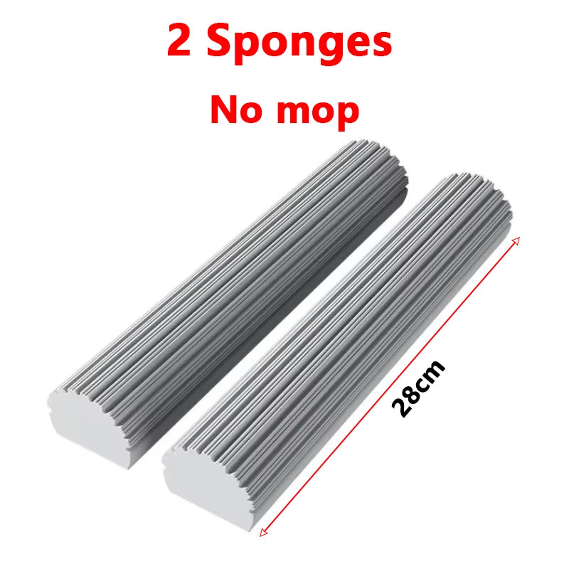 New Squeezed Self Draining Rubber Cotton Mop Hand Free Magic Self-cleaning Flat Mop Reusable Sponge Household Floor Cleaning